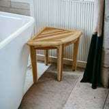 18" X 23" Natural Teak Corner Shower Bench - Homeroots - Flyclothing LLC