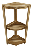 Compact Teak 3 Tier Corner Shower Outdoor Bench In Natural Finish - Homeroots - Flyclothing LLC