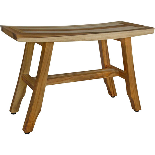 Contemporary Teak Shower Bench In Natural Finish - Homeroots - Flyclothing LLC
