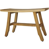 Contemporary Teak Shower Bench In Natural Finish - Homeroots - Flyclothing LLC