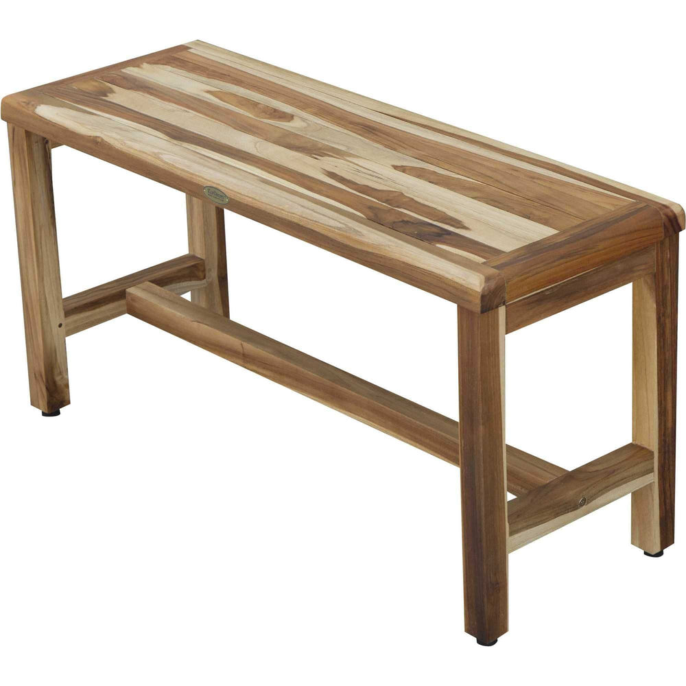 Rectangular Teak Shower Bench In Natural Finish - Homeroots - Flyclothing LLC