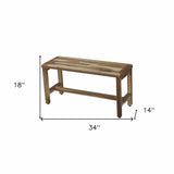 Rectangular Teak Shower Bench In Natural Finish - Homeroots - Flyclothing LLC
