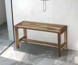 Rectangular Teak Shower Bench In Natural Finish - Homeroots - Flyclothing LLC