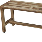 Rectangular Teak Shower Bench In Natural Finish - Homeroots - Flyclothing LLC