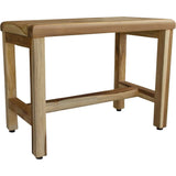 Compact Rectangular Teak Shower Outdoor Bench With Shelf In Natural Finish - Homeroots - Flyclothing LLC