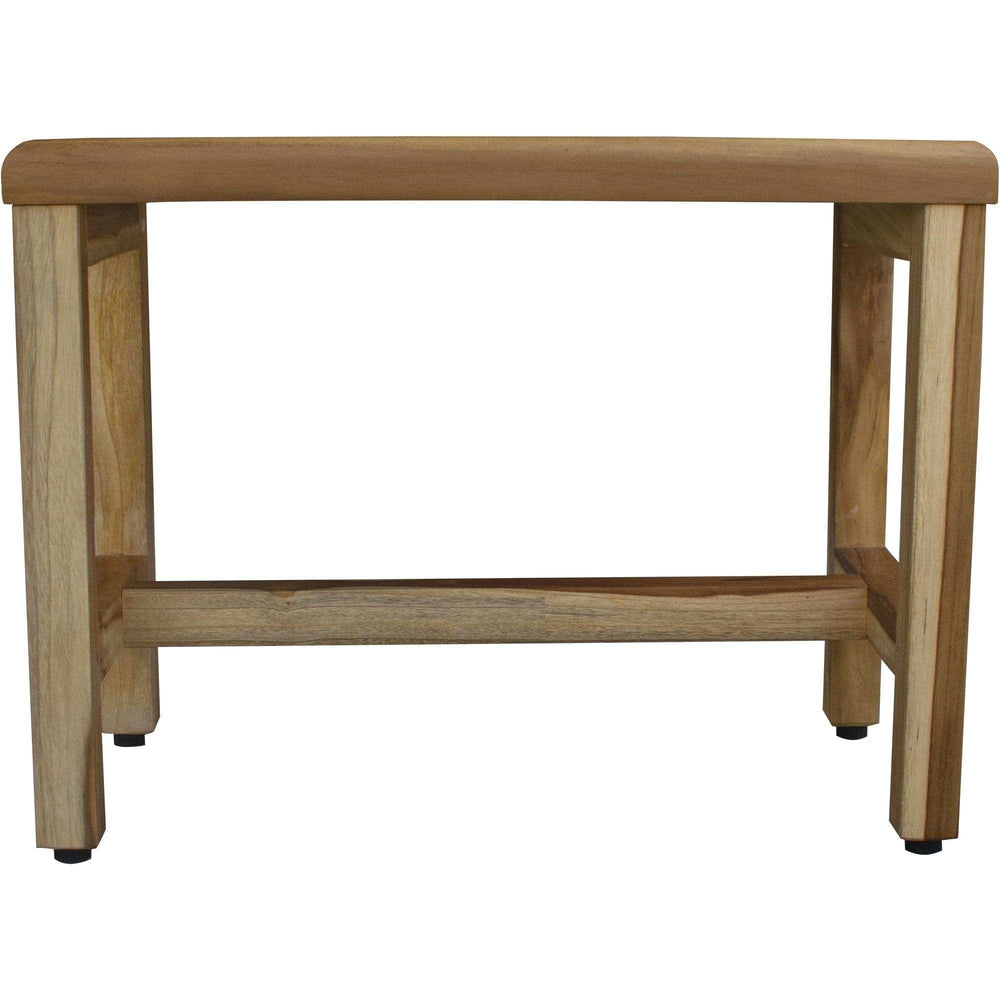 Compact Rectangular Teak Shower Outdoor Bench With Shelf In Natural Finish - Homeroots - Flyclothing LLC