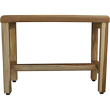 Compact Rectangular Teak Shower Outdoor Bench With Shelf In Natural Finish - Homeroots - Flyclothing LLC