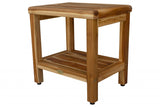 18" Contemporary Teak Shower Stool Or Bench With Shelf In Natural Finish - Homeroots - Flyclothing LLC