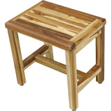Compact Rectangular Teak Shower Or Outdoor Bench In Natural Finish - Homeroots - Flyclothing LLC