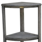 18" X 17" Antiqued Gray Teak Corner Shower Bench - Homeroots - Flyclothing LLC