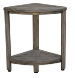 18" X 17" Antiqued Gray Teak Corner Shower Bench - Homeroots - Flyclothing LLC