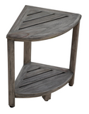 18" X 17" Antiqued Gray Teak Corner Shower Bench - Homeroots - Flyclothing LLC