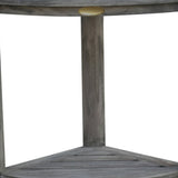 18" X 17" Antiqued Gray Teak Corner Shower Bench - Homeroots - Flyclothing LLC