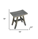 18" X 18" Antiqued Gray Solid Wood Shower Bench - Homeroots - Flyclothing LLC
