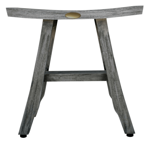 18" X 18" Antiqued Gray Solid Wood Shower Bench - Homeroots - Flyclothing LLC