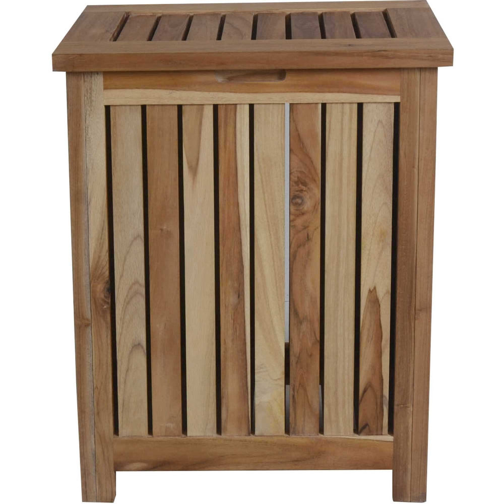 Compact Teak Laundy Storage With Removable Bag In Natural Finish - Homeroots - Flyclothing LLC