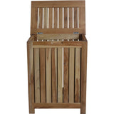 Compact Teak Laundy Storage With Removable Bag In Natural Finish - Homeroots - Flyclothing LLC