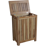 Compact Teak Laundy Storage With Removable Bag In Natural Finish - Homeroots - Flyclothing LLC
