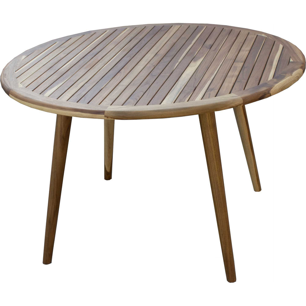 36" Natural Rounded Solid Wood Outdoor Dining Table - Homeroots - Flyclothing LLC
