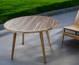 36" Natural Rounded Solid Wood Outdoor Dining Table - Homeroots - Flyclothing LLC