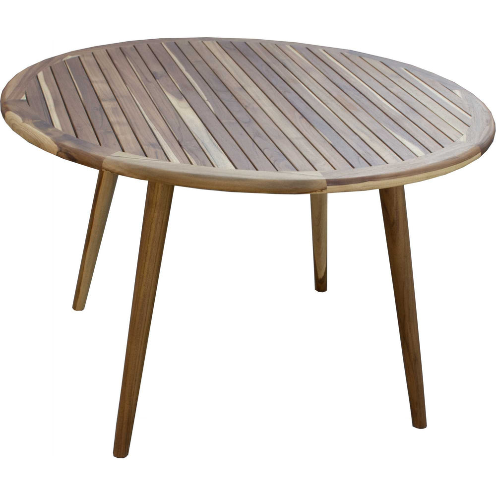 36" Natural Rounded Solid Wood Outdoor Dining Table - Homeroots - Flyclothing LLC