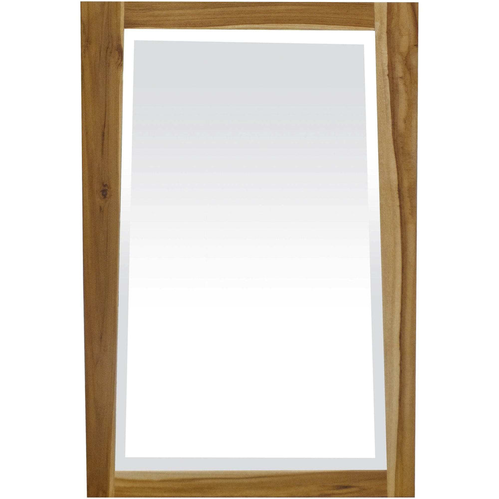 Solid Teak Wall Mirror In Natural Finish - Homeroots - Flyclothing LLC