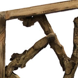 84" Brown Solid WoodFolding Four Panel Screen Room Divider - Homeroots