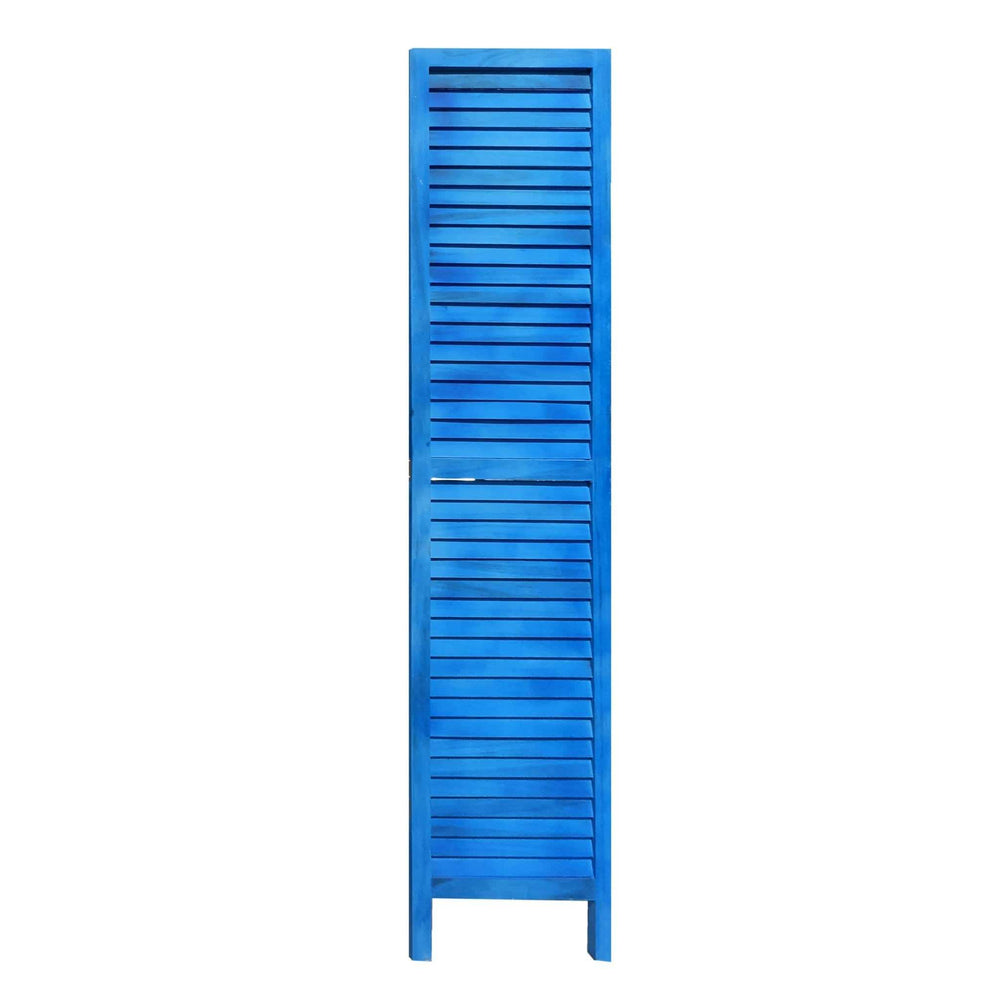 3 Panel Light Blue Shutter Screen Room Divider - Homeroots - Flyclothing LLC