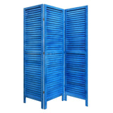 3 Panel Light Blue Shutter Screen Room Divider - Homeroots - Flyclothing LLC