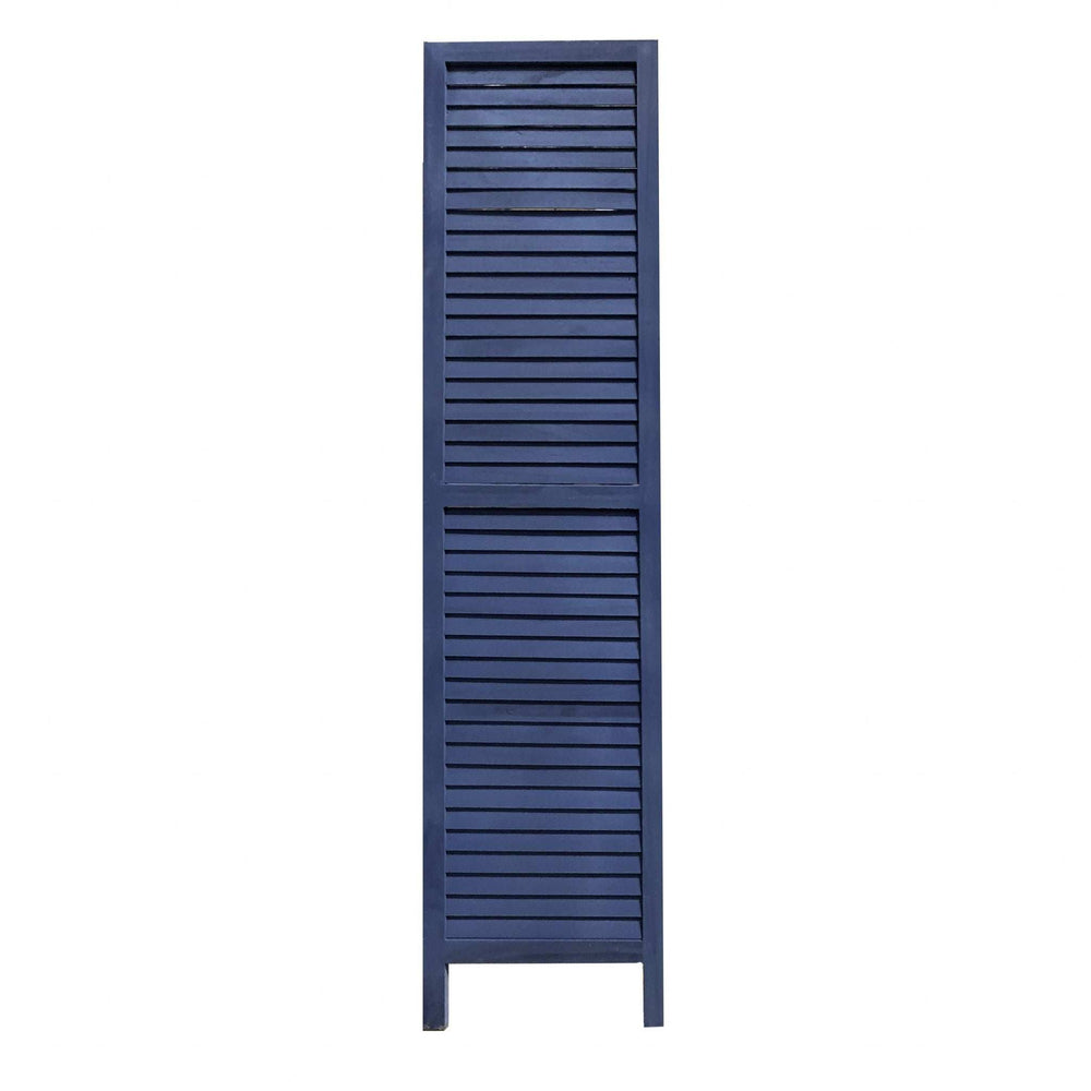 3 Panel Dark Blue Shutter Screen Room Divider - Homeroots - Flyclothing LLC