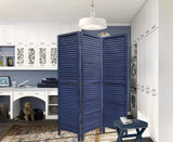 3 Panel Dark Blue Shutter Screen Room Divider - Homeroots - Flyclothing LLC