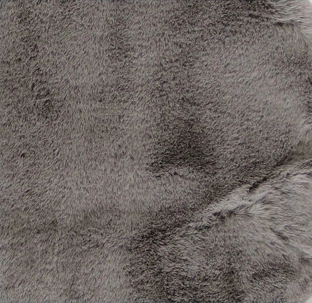 Luxe Faux Rabbit Fur Rectangular Rug 3' X 5' - Grey - Homeroots - Flyclothing LLC