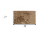 Luxe Faux Rabbit Fur Rectangular Rug 3' X 5' - Taupe - Homeroots - Flyclothing LLC