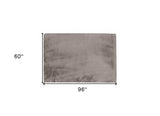 Luxe Faux Rabbit Fur Rectangular Rug 5' X 8' - Grey - Homeroots - Flyclothing LLC