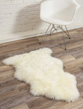 2' X 3' Ivory New Zealand Natural Sheepskin Rug - Homeroots - Flyclothing LLC