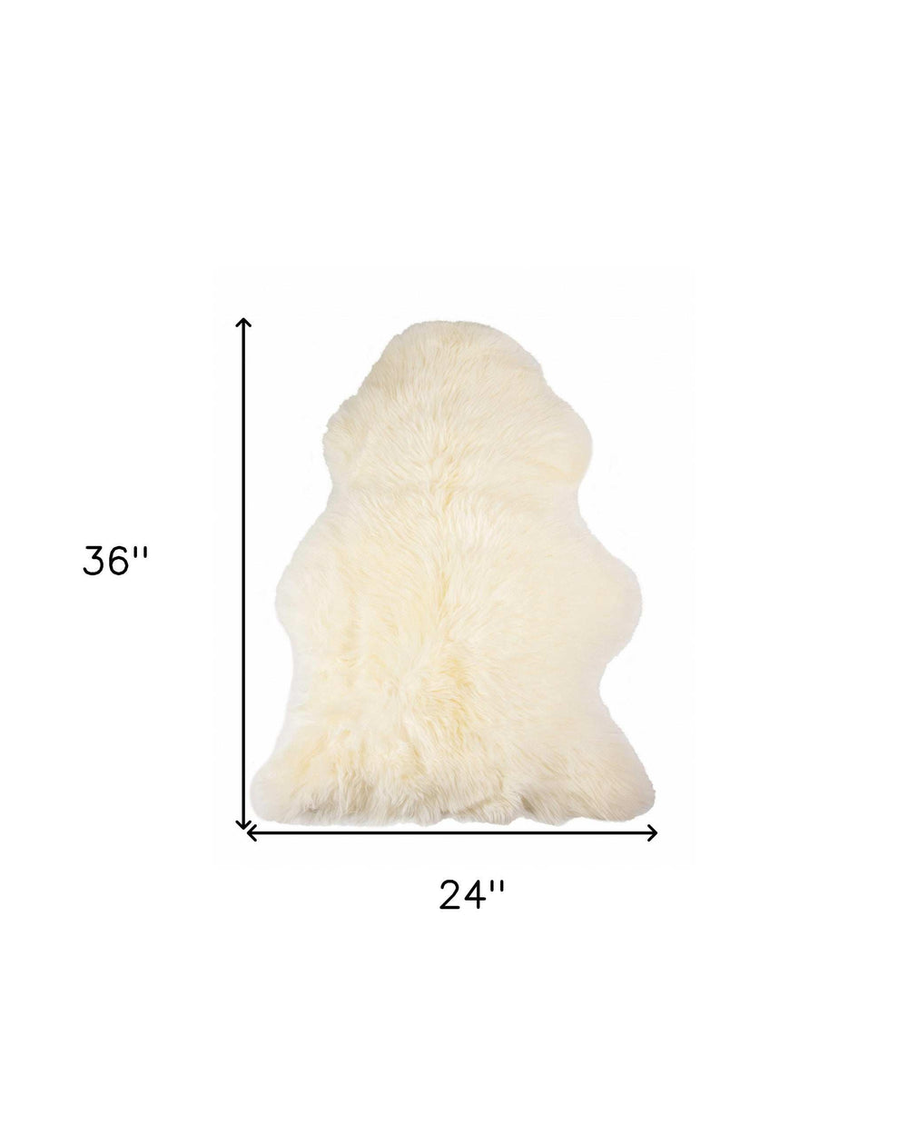 2' X 3' Ivory New Zealand Natural Sheepskin Rug - Homeroots - Flyclothing LLC