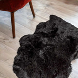 2' X 3' Black New Zealand Natural Sheepskin Rug - Homeroots - Flyclothing LLC