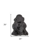 2' X 3' Black New Zealand Natural Sheepskin Rug - Homeroots - Flyclothing LLC