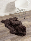 2' X 3' Chocolate New Zealand Natural Sheepskin Rug - Homeroots - Flyclothing LLC