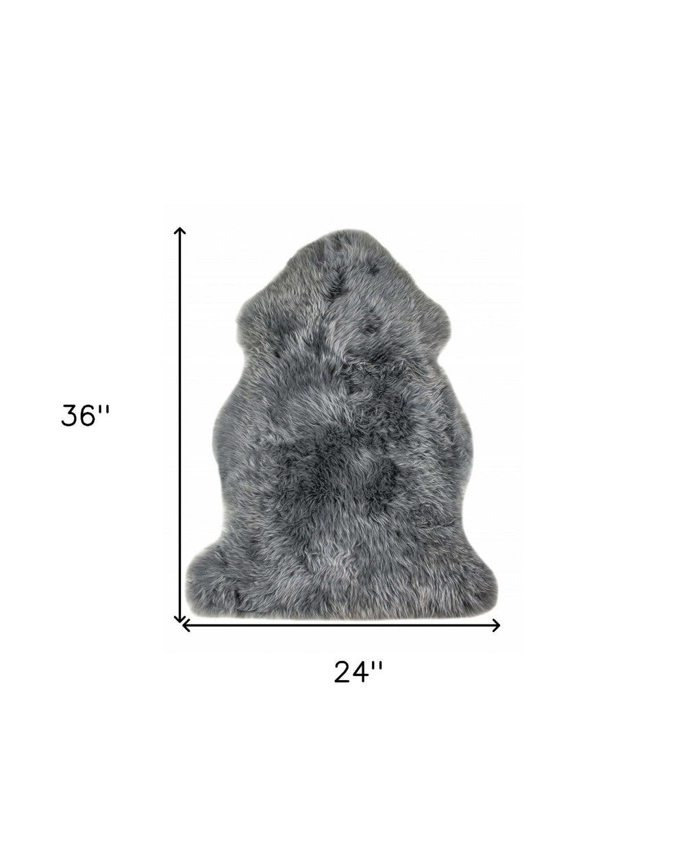 2' X 3' Warm Gray New Zealand Natural Sheepskin Rug - Homeroots - Flyclothing LLC