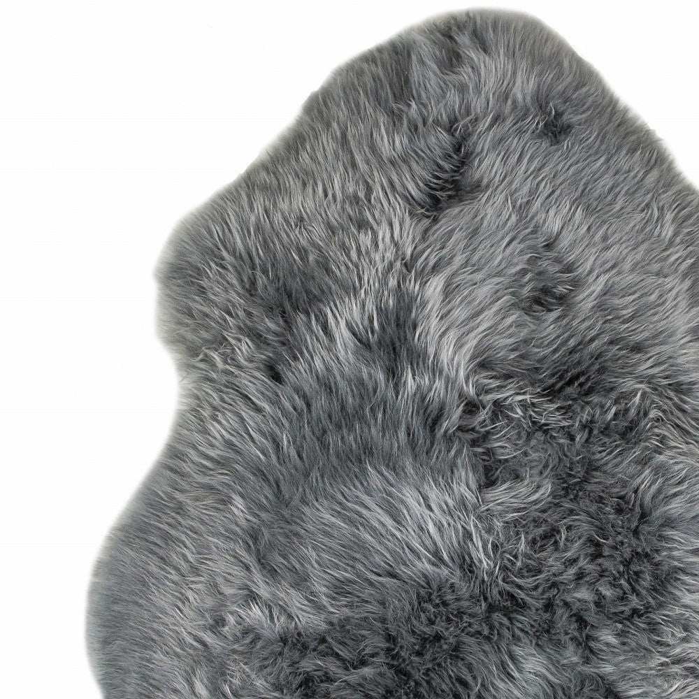 2' X 3' Warm Gray New Zealand Natural Sheepskin Rug - Homeroots - Flyclothing LLC