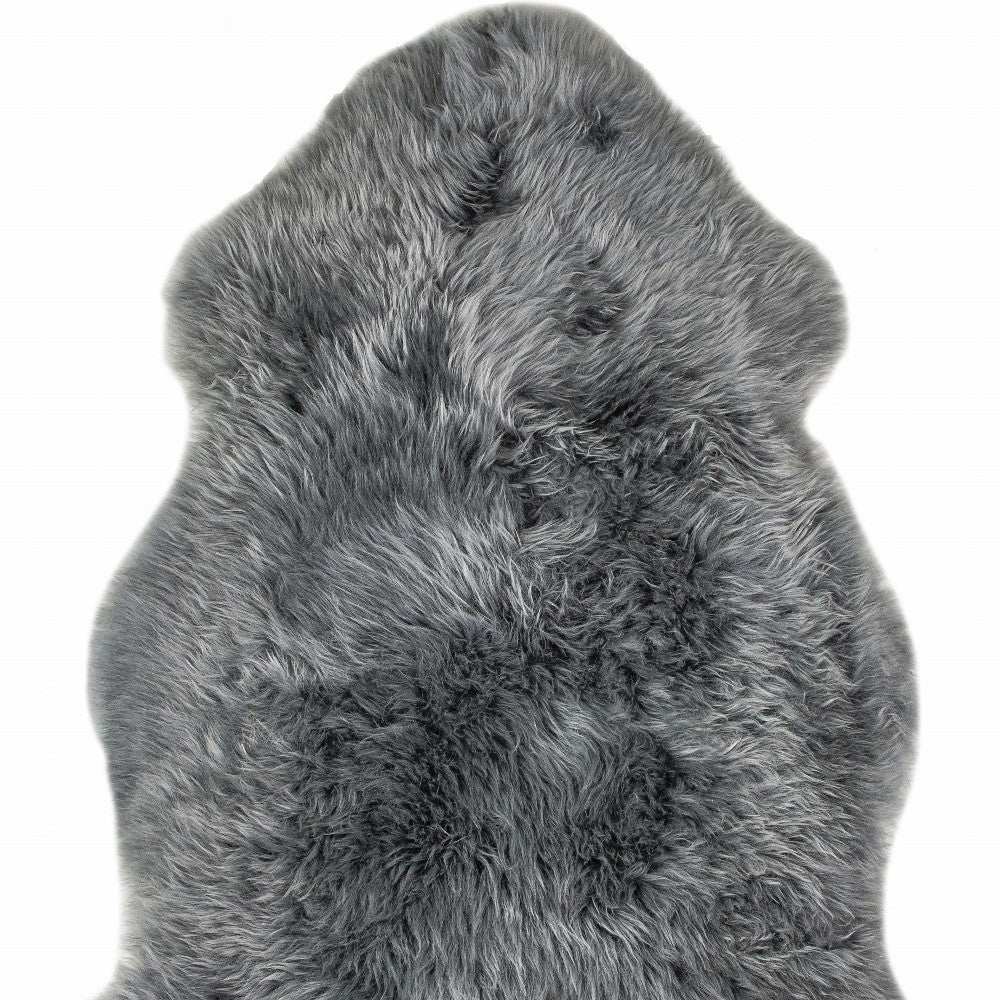 2' X 3' Warm Gray New Zealand Natural Sheepskin Rug - Homeroots - Flyclothing LLC