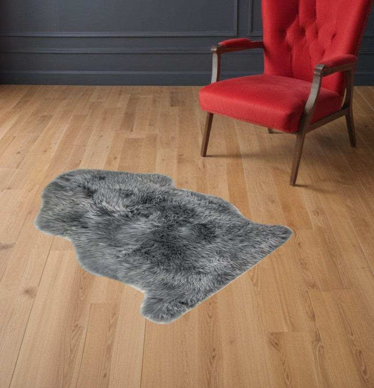2' X 3' Warm Gray New Zealand Natural Sheepskin Rug - Homeroots - Flyclothing LLC