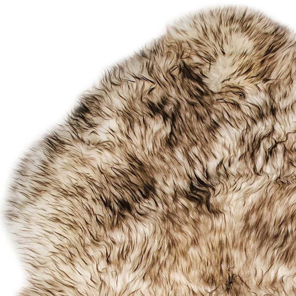 2' X 3' Dark Cream New Zealand Natural Sheepskin Rug - Homeroots - Flyclothing LLC