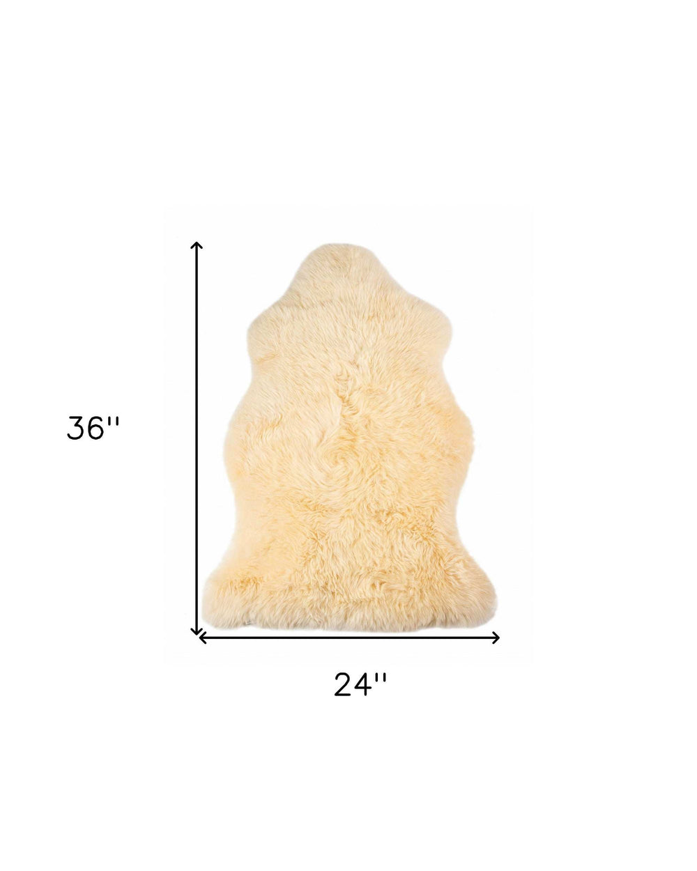 2' X 3' Cream New Zealand Natural Sheepskin Rug - Homeroots - Flyclothing LLC