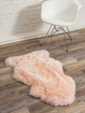 2' X 3' Rose New Zealand Natural Shearling Sheepskin Rug - Homeroots - Flyclothing LLC