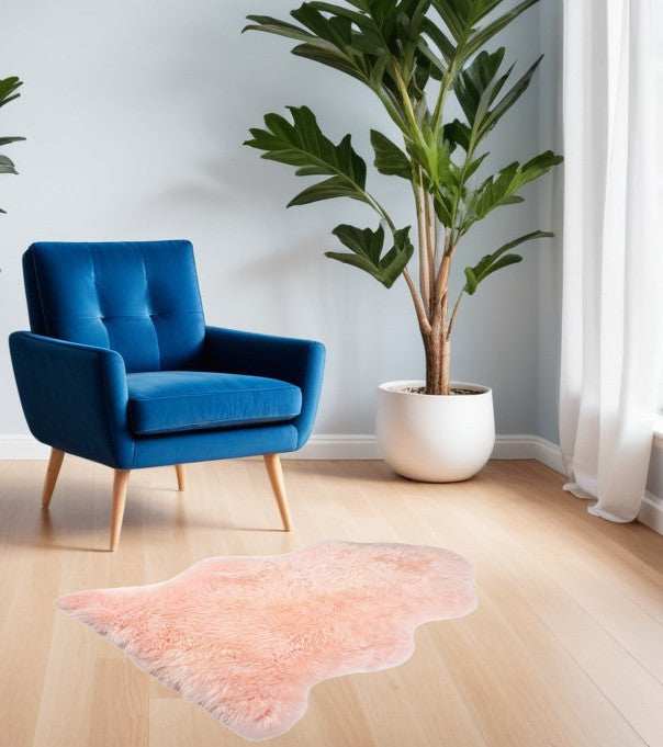 2' X 3' Rose New Zealand Natural Shearling Sheepskin Rug - Homeroots - Flyclothing LLC