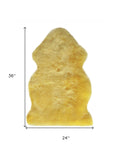 2' X 3' Yellow New Zealand Natural Sheepskin Rug - Homeroots - Flyclothing LLC