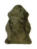 2' X 3' Khaki Green New Zealand Natural Sheepskin Rug - Homeroots - Flyclothing LLC
