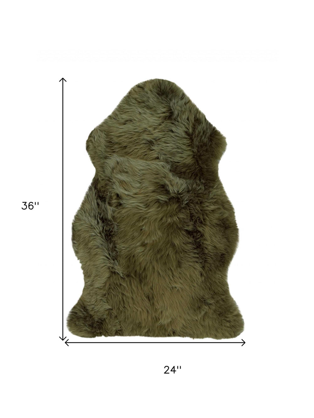 2' X 3' Khaki Green New Zealand Natural Sheepskin Rug - Homeroots - Flyclothing LLC